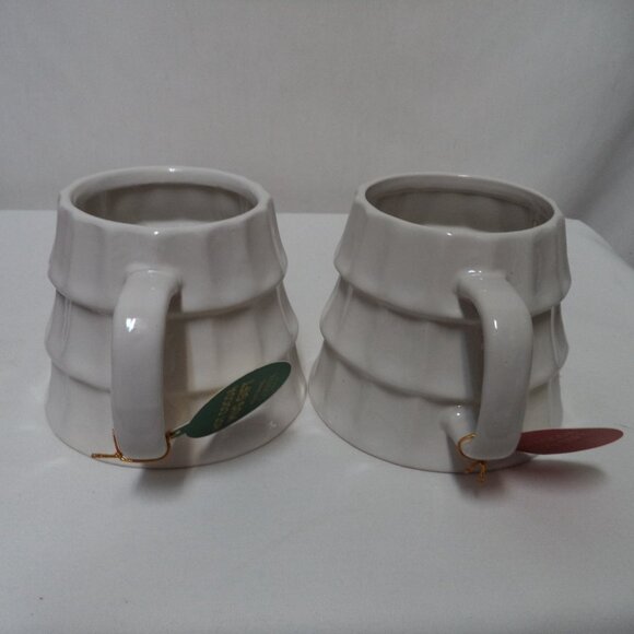 Godiva Christmas Tree mug cup Set 2 Stoneware by Modern Gourmet 20 oz NEW NWT - Picture 3 of 15
